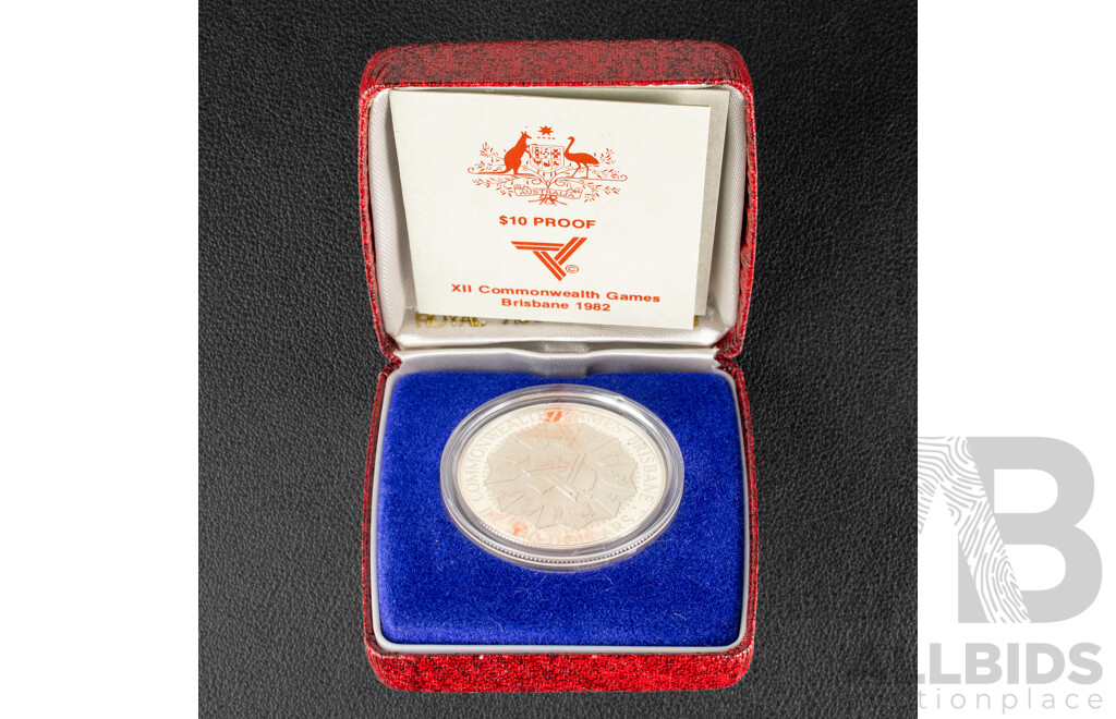 Australian RAM 1982 Silver Proof Ten Dollar Coin, Commonwealth Games .925