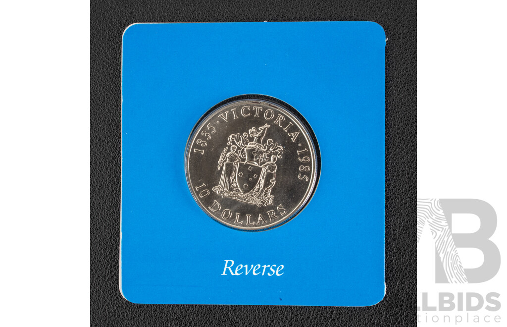 Australian RAM 1985 Silver Ten Dollar Coin, State Series Victoria .925