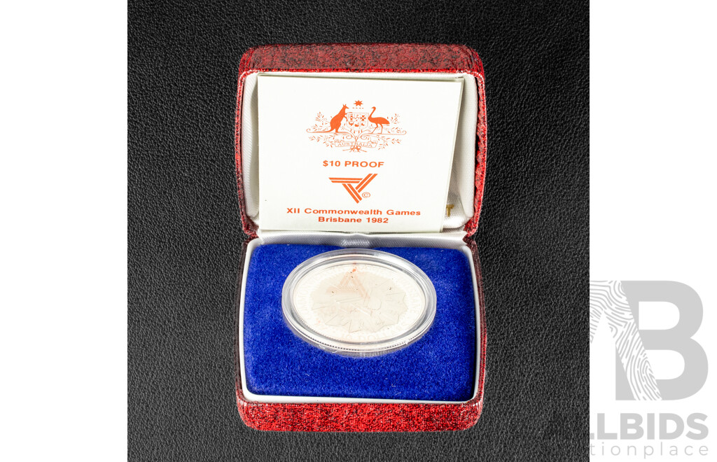 Australian RAM 1982 Silver Proof Ten Dollar Coin, Commonwealth Games .925