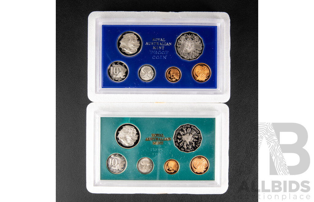 Australian RAM 1981 and 1982 Commonwealth Games Six Proof Coin Sets