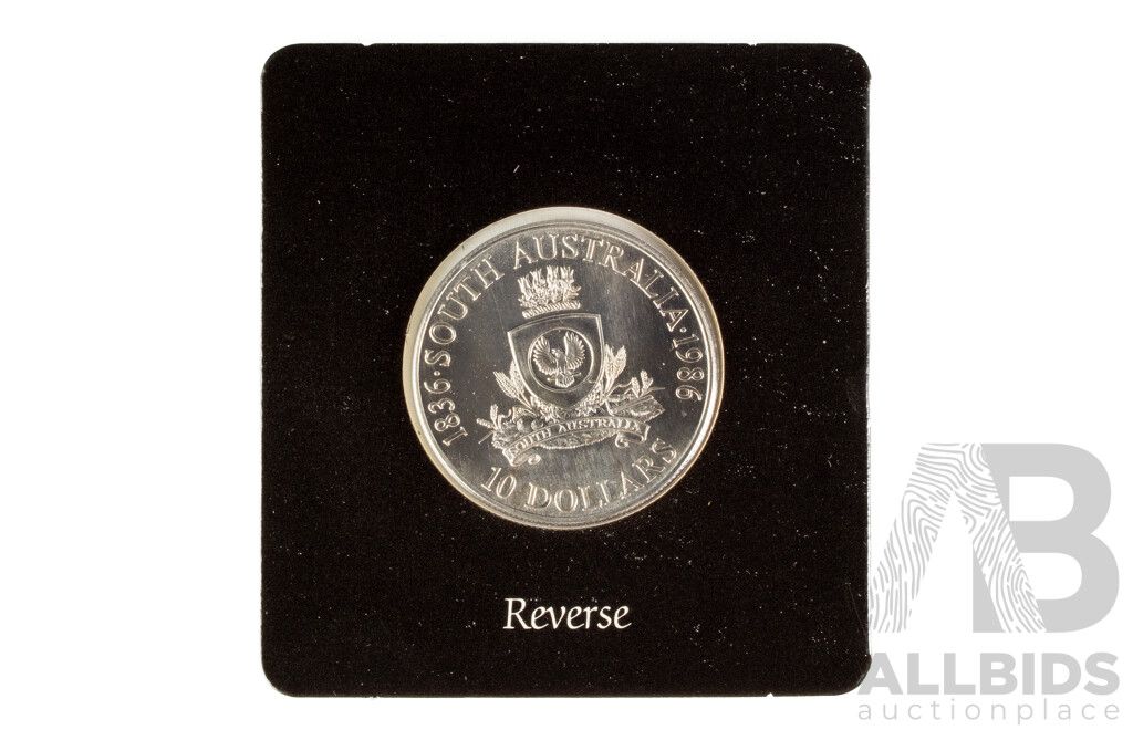Australian RAM 1986 Silver Ten Dollar Coin, State Series South Australia .925