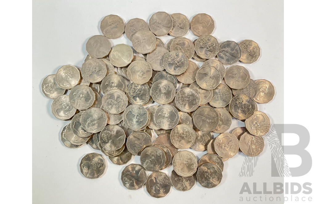 Collection of Australian 1970 Fifty Cent Coins, Captain Cook