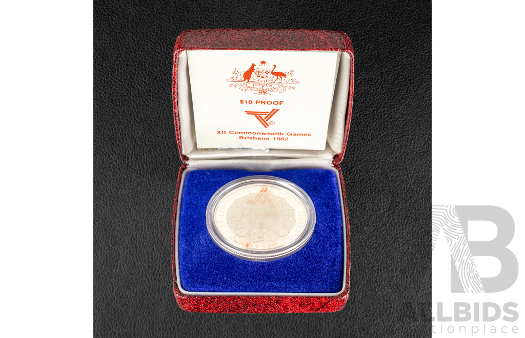 Australian RAM 1982 Silver Proof Ten Dollar Coin, Commonwealth Games .925