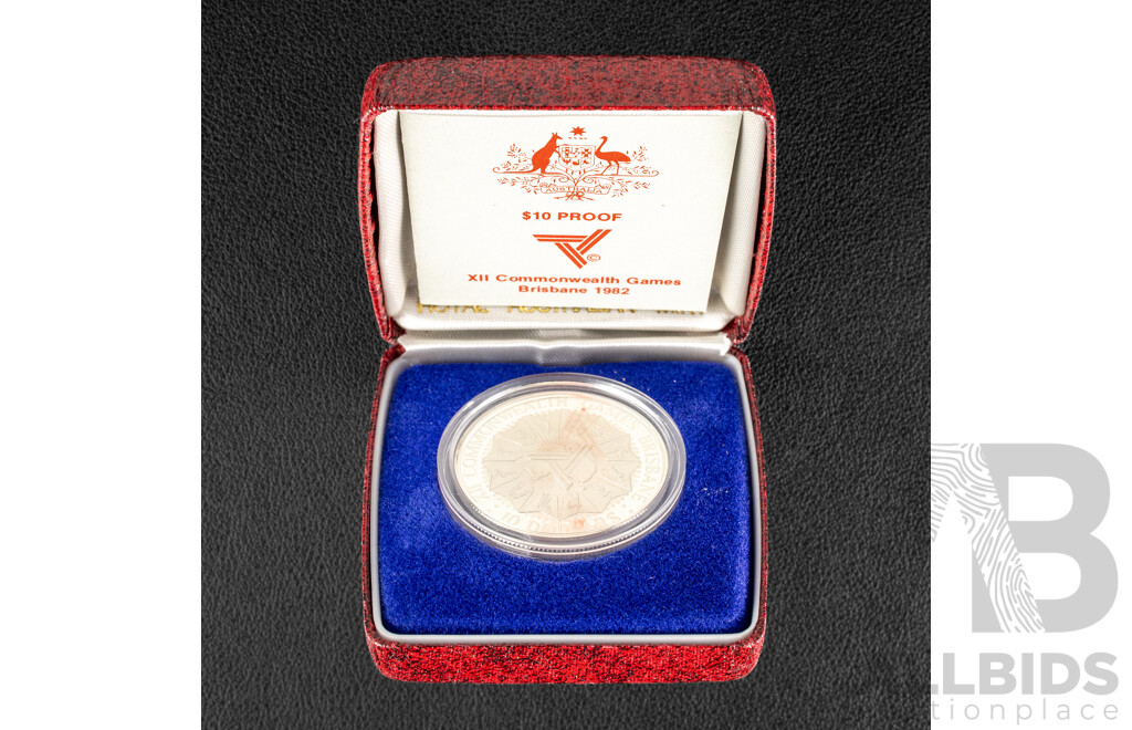 Australian RAM 1982 Silver Proof Ten Dollar Coin, Commonwealth Games .925
