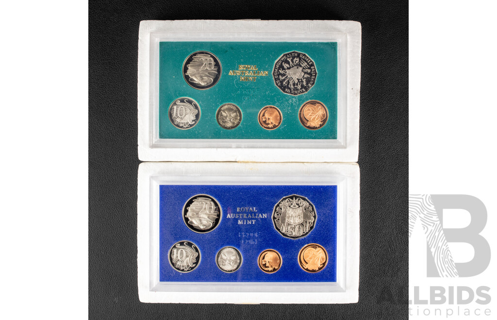 Australian RAM 1984 and 1982 Commonwealth Games Six Proof Coin Sets