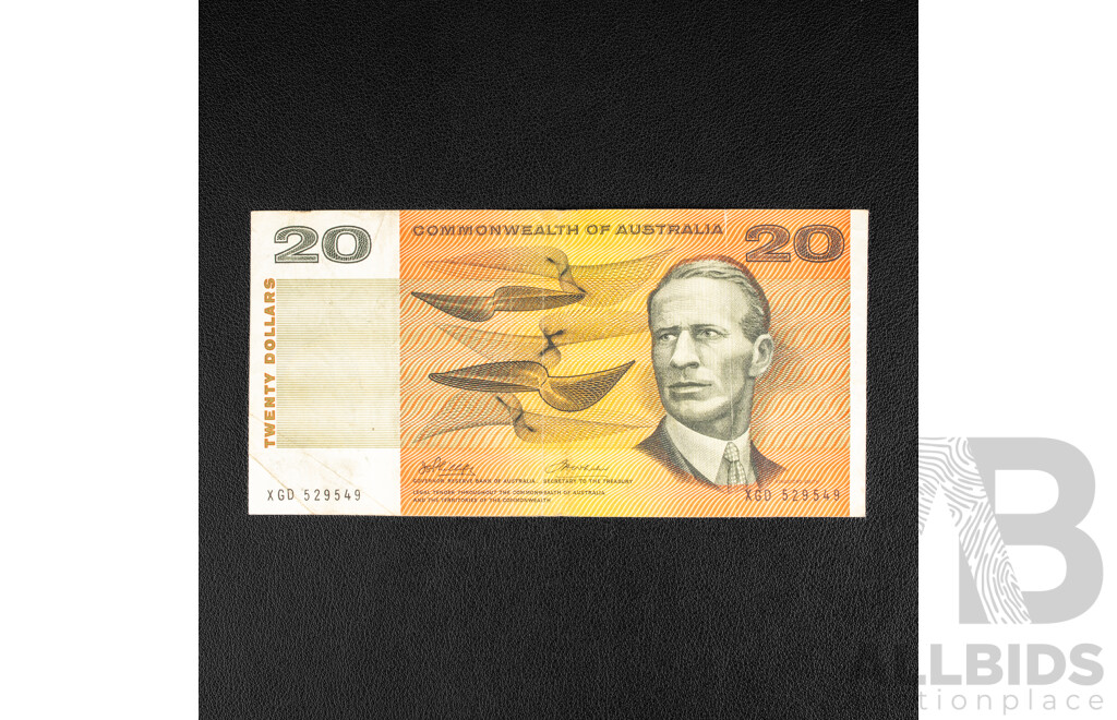 Australian 1972 Twenty Dollar Note, Phillips/Wheeler R404a