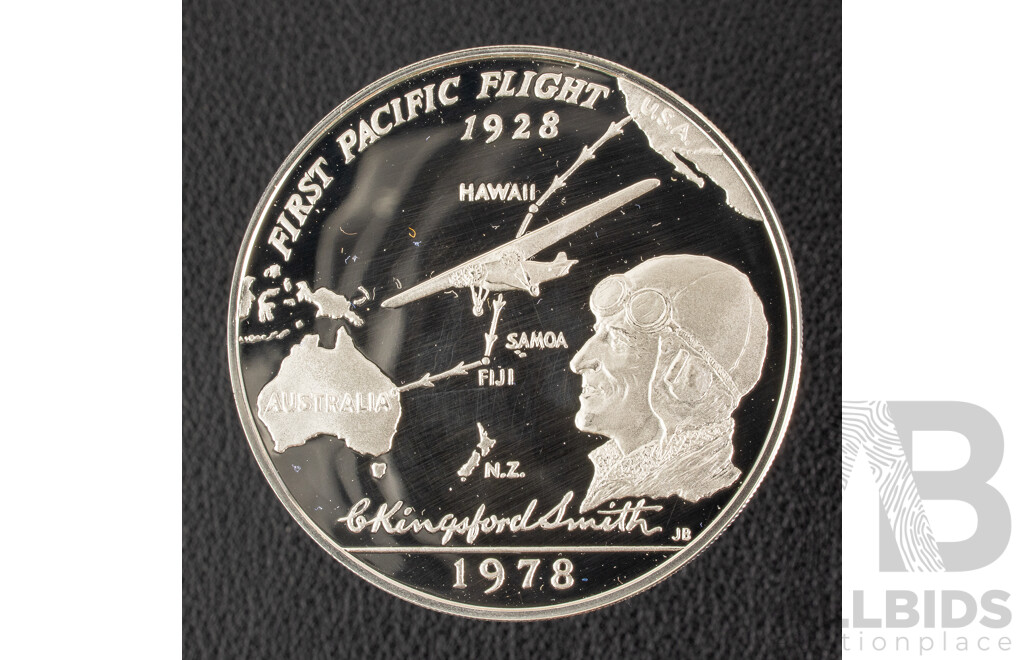 Western Samoa 1978 Silver Proof One Tala Coin, Kingsford Smith Pacific Flight 1978-1978