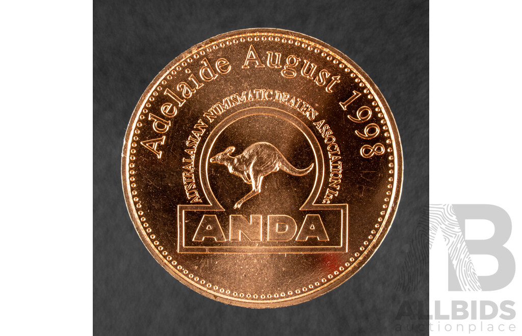 Australian ANDA 1998 Adelaide One Crown Jubilee Copper Coin