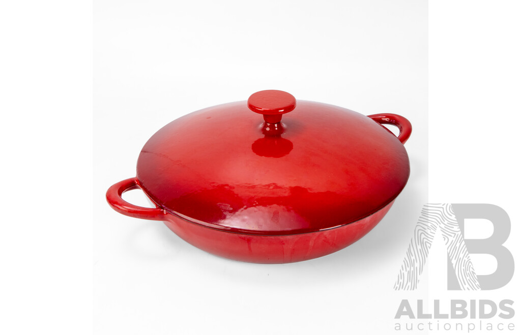 Cast Iron Enameled Lidded Cooking Pan