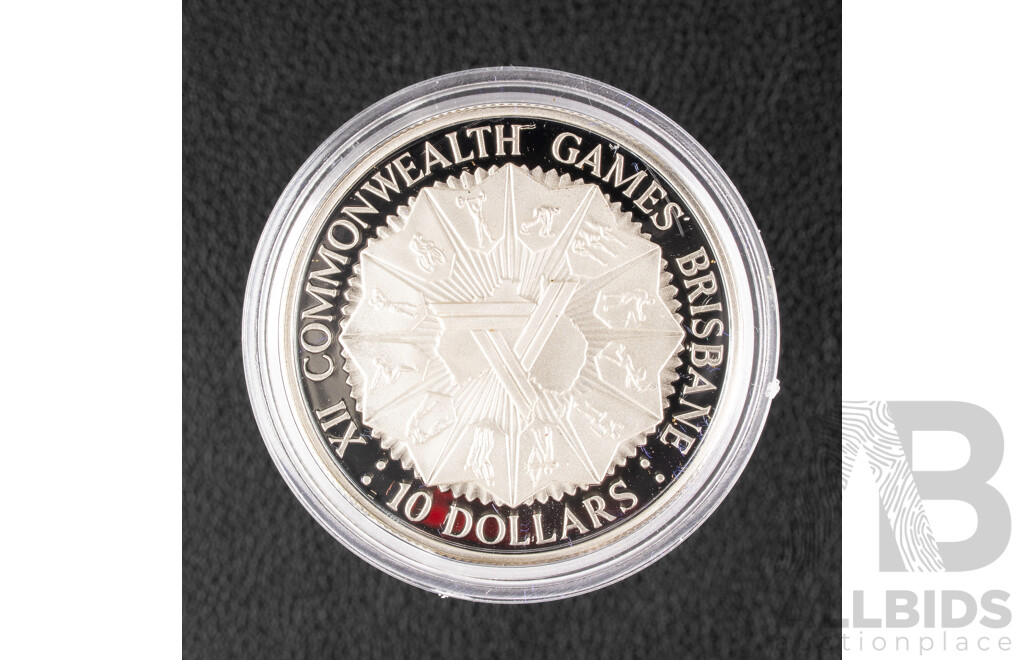 Australian RAM 1982 Silver Proof Ten Dollar Coin, Commonwealth Games .925