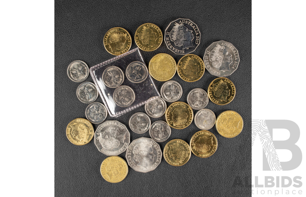 Collection of Australian Commemorative Coins Including Twelve 2016 Five Cents, Fifty Years Decimal Currency, Three 2017 Fifty Cents, Mabo Twenty Five Years, 2014 AIATSIS, One Dollars Including.....................
