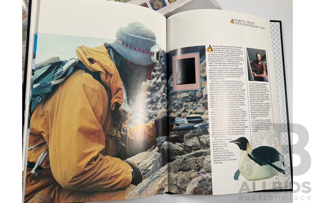 Five Australian Annual Stamp Albums Including 1982, 1985(2) 1986(2)