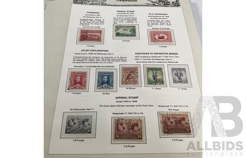 Australian Seven Seas Hingless Stamp Album,1910's to 1975