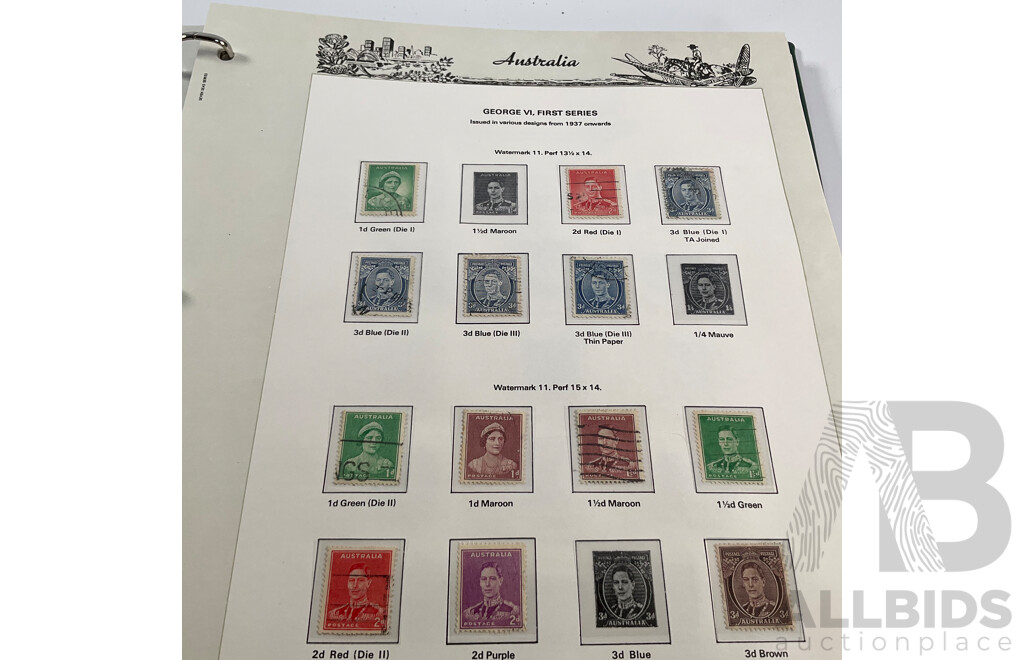 Australian Seven Seas Hingless Stamp Album,1910's to 1975