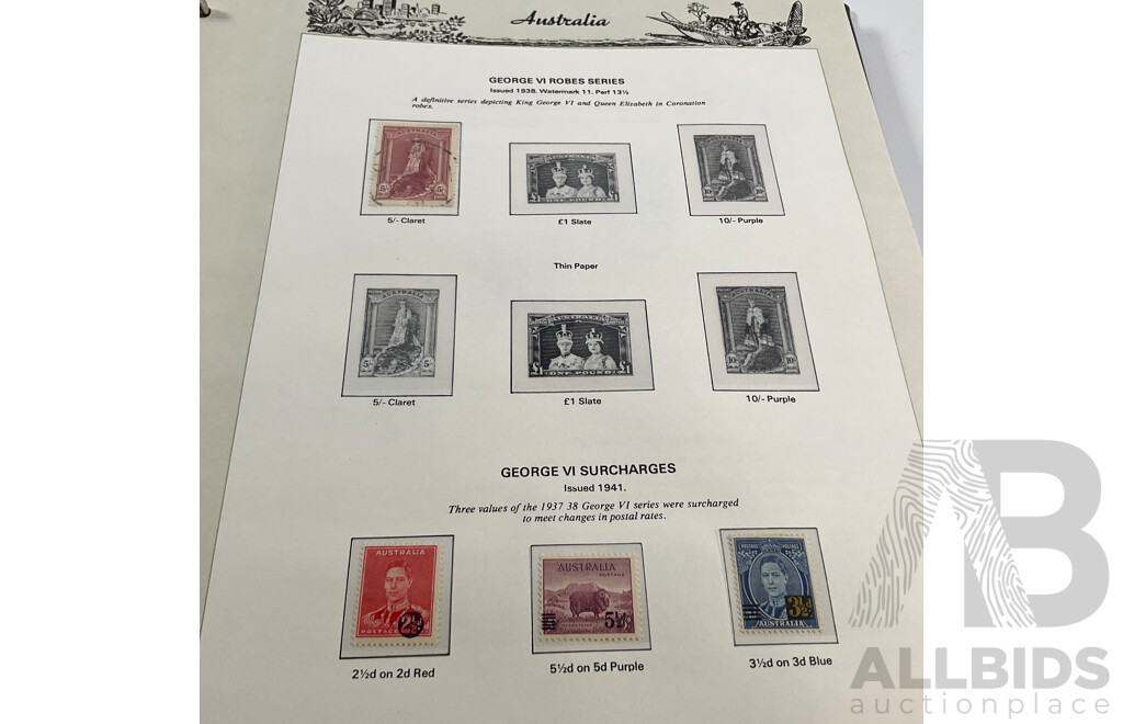 Australian Seven Seas Hingless Stamp Album,1910's to 1975