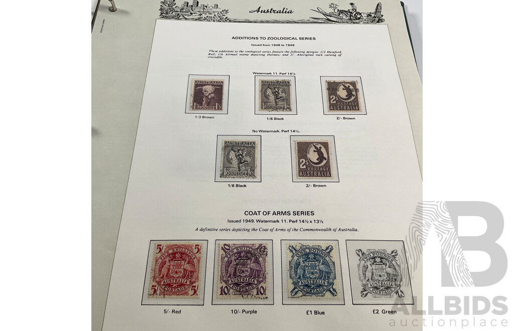 Australian Seven Seas Hingless Stamp Album,1910's to 1975