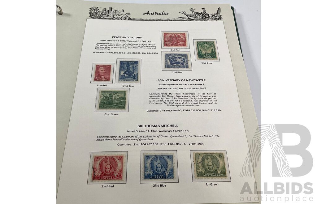 Australian Seven Seas Hingless Stamp Album,1910's to 1975