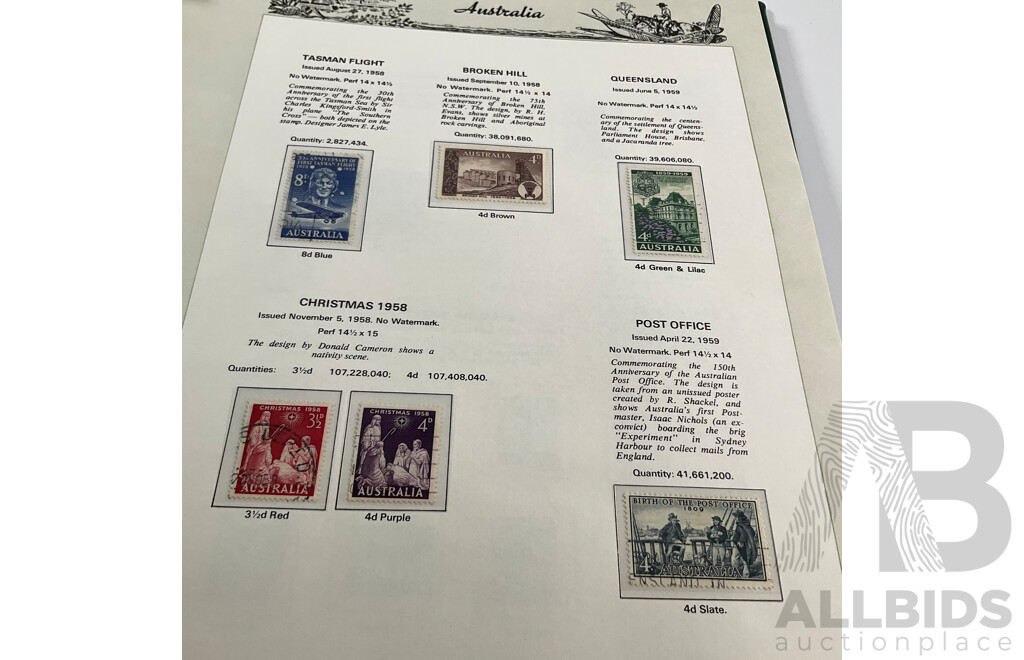 Australian Seven Seas Hingless Stamp Album,1910's to 1975