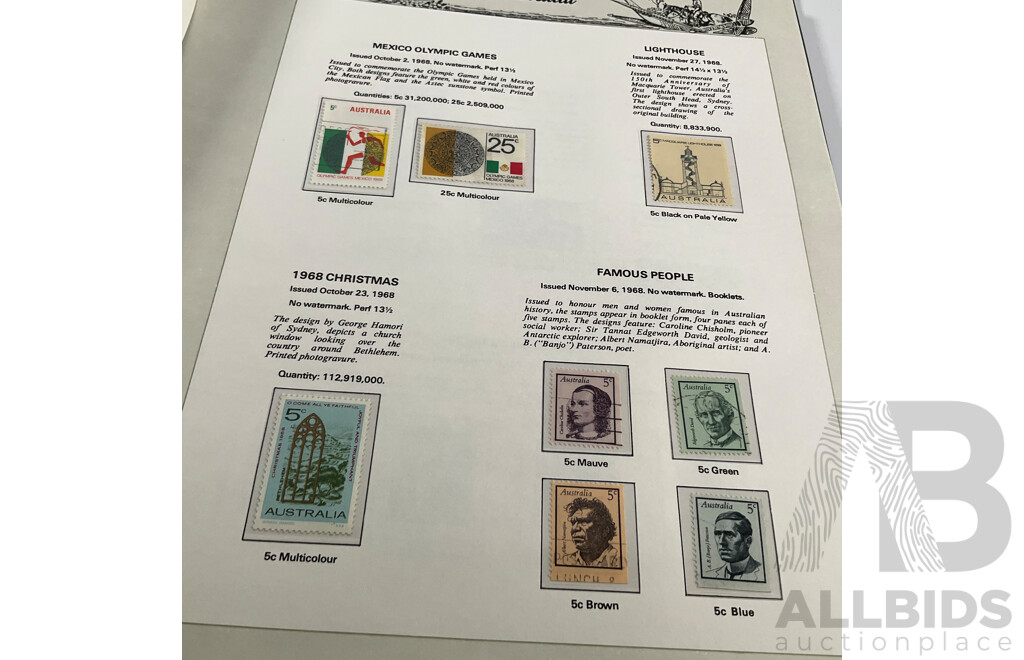 Australian Seven Seas Hingless Stamp Album,1910's to 1975