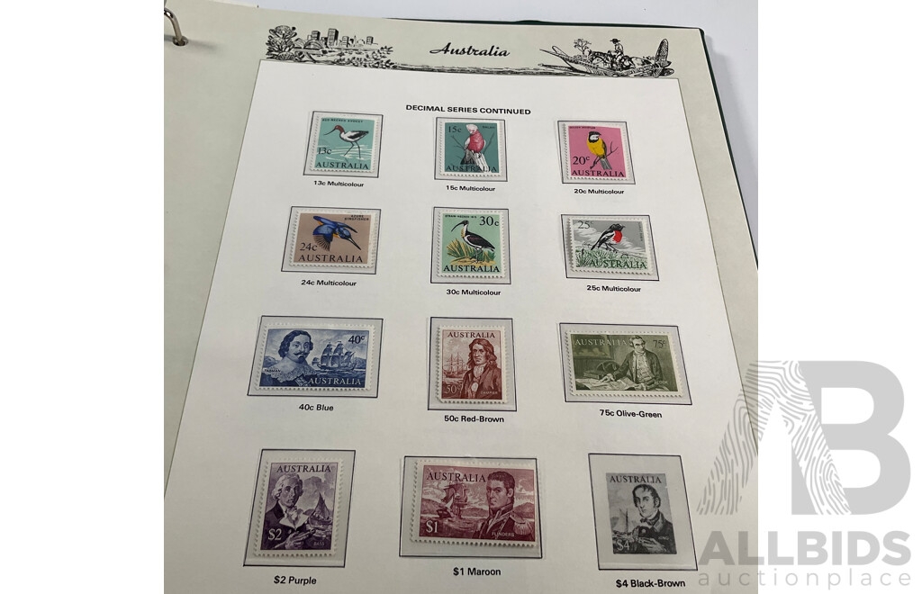 Australian Seven Seas Hingless Stamp Album,1910's to 1975