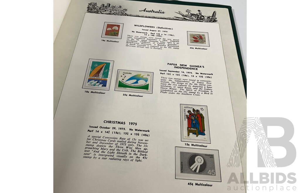 Australian Seven Seas Hingless Stamp Album,1910's to 1975
