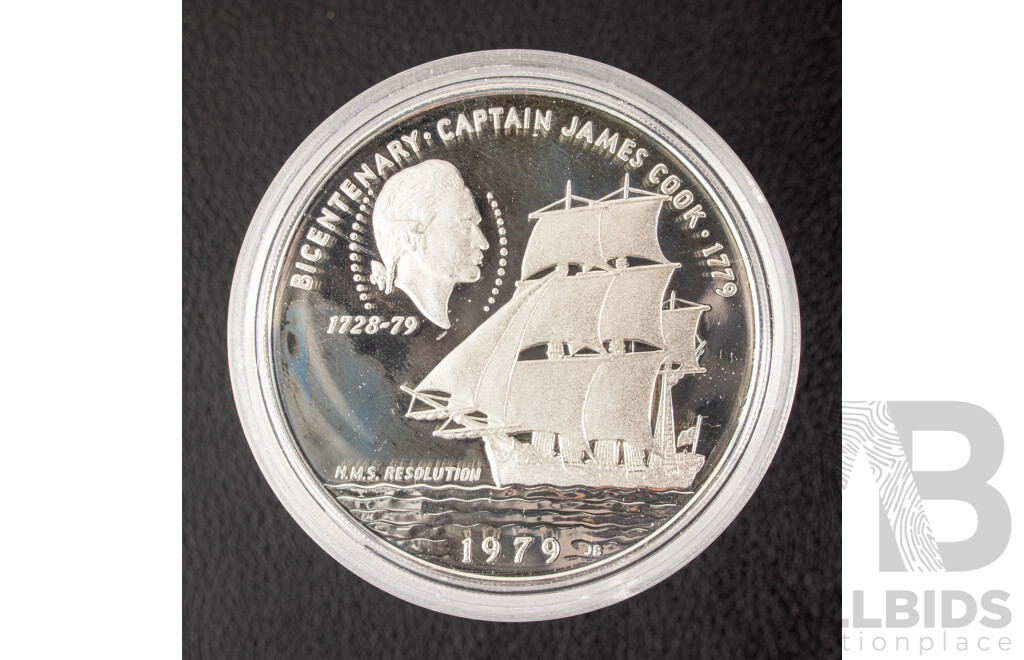 Western Samoa 1979 Silver Proof Ten Tala Coin, Bicentenary Captain Cook .925