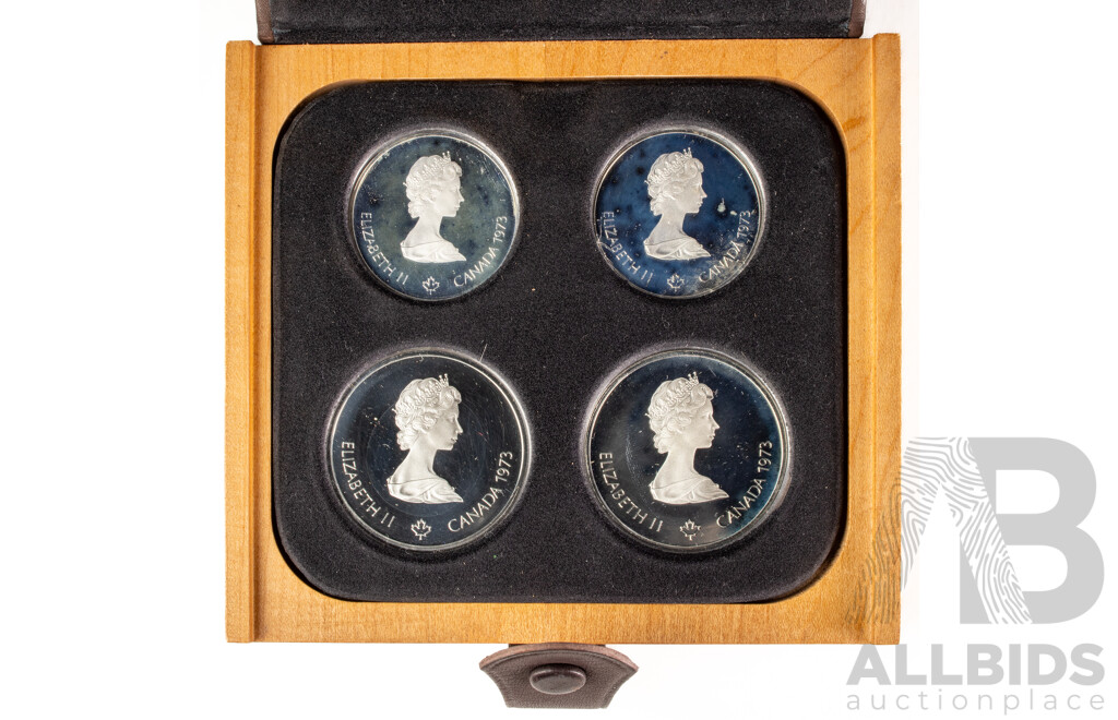 Canada 1976 Four Silver Proof Coin Set, Montreal Olympic Games .925