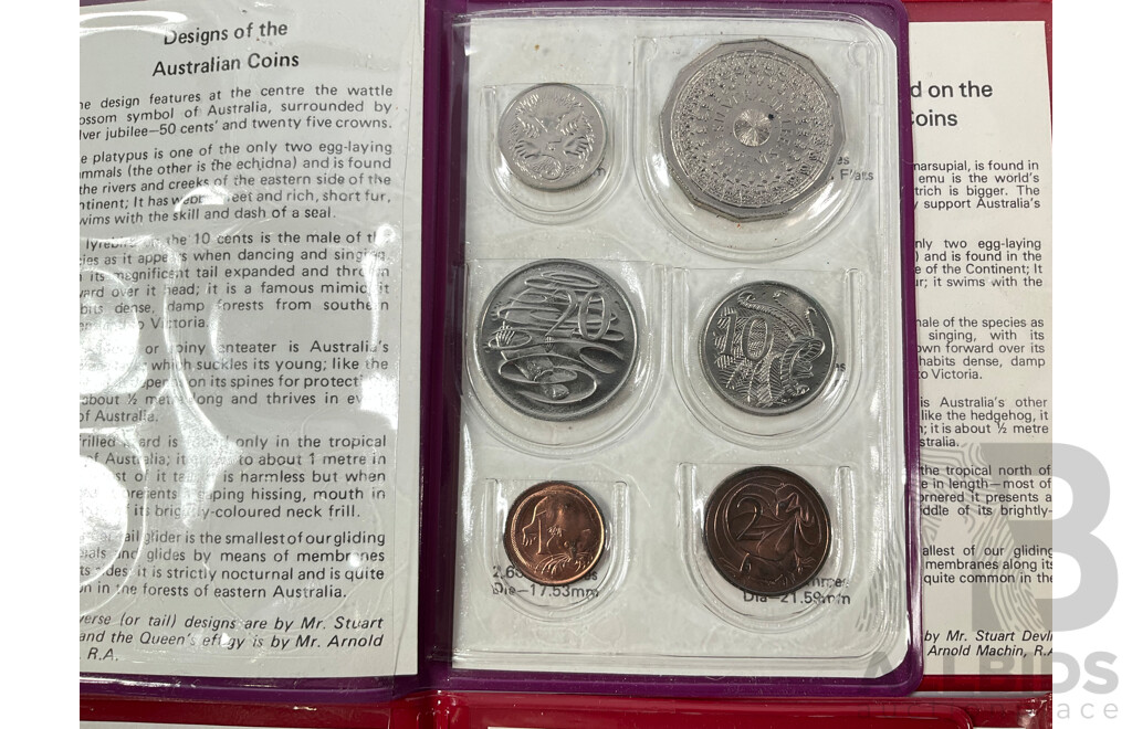 Four Australian RAM UNC Coin Sets, 1977, 1978, 1979, 1981
