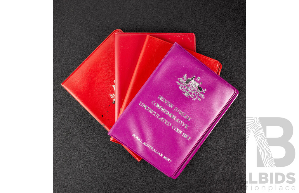 Four Australian RAM UNC Coin Sets, 1973, 1976, 1977, 1979