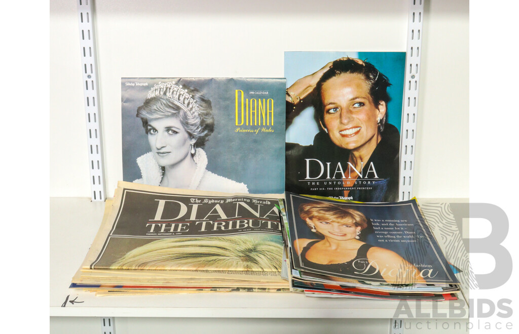 Assortment of Princess Diana Publications Relating to Her 1981 Wedding and 1997 Death, New Idea, Women's Weekly, Women's Day, News Papers