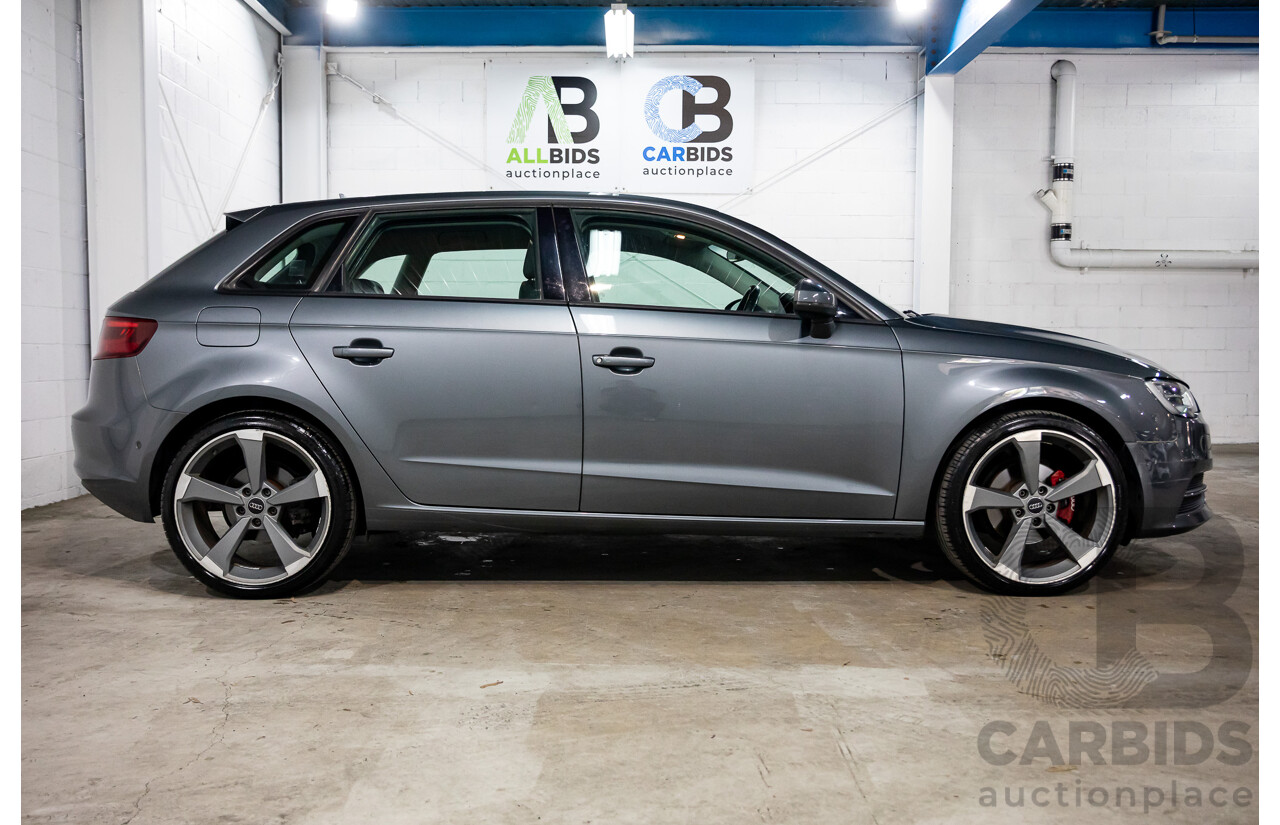 11/2013 Audi A3 Sportback 1.4 TFSI Attraction 8P MY13 5d Hatchback Monsoon Grey Metallic Turbo 1.4L