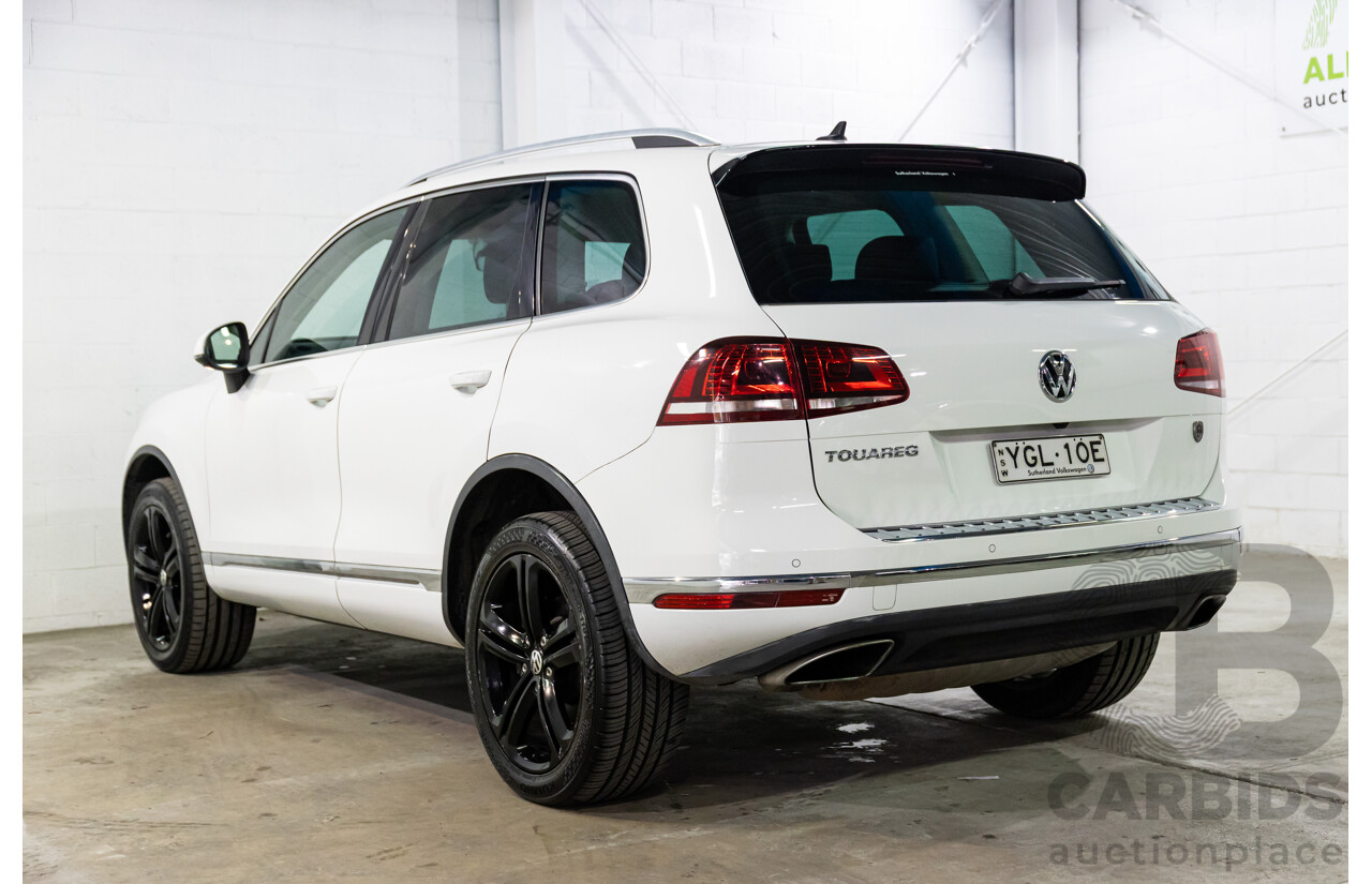 09/2016 Volkswagen Touareg V6 Wolfsburg Edition (AWD) 7P MY17 4d Wagon Pure White Turbo Diesel V6 3.0L