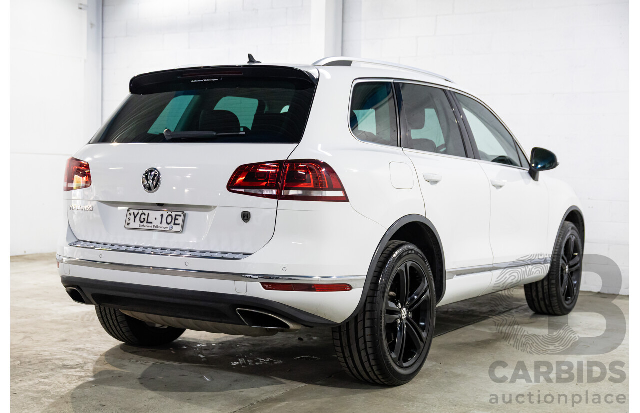 09/2016 Volkswagen Touareg V6 Wolfsburg Edition (AWD) 7P MY17 4d Wagon Pure White Turbo Diesel V6 3.0L