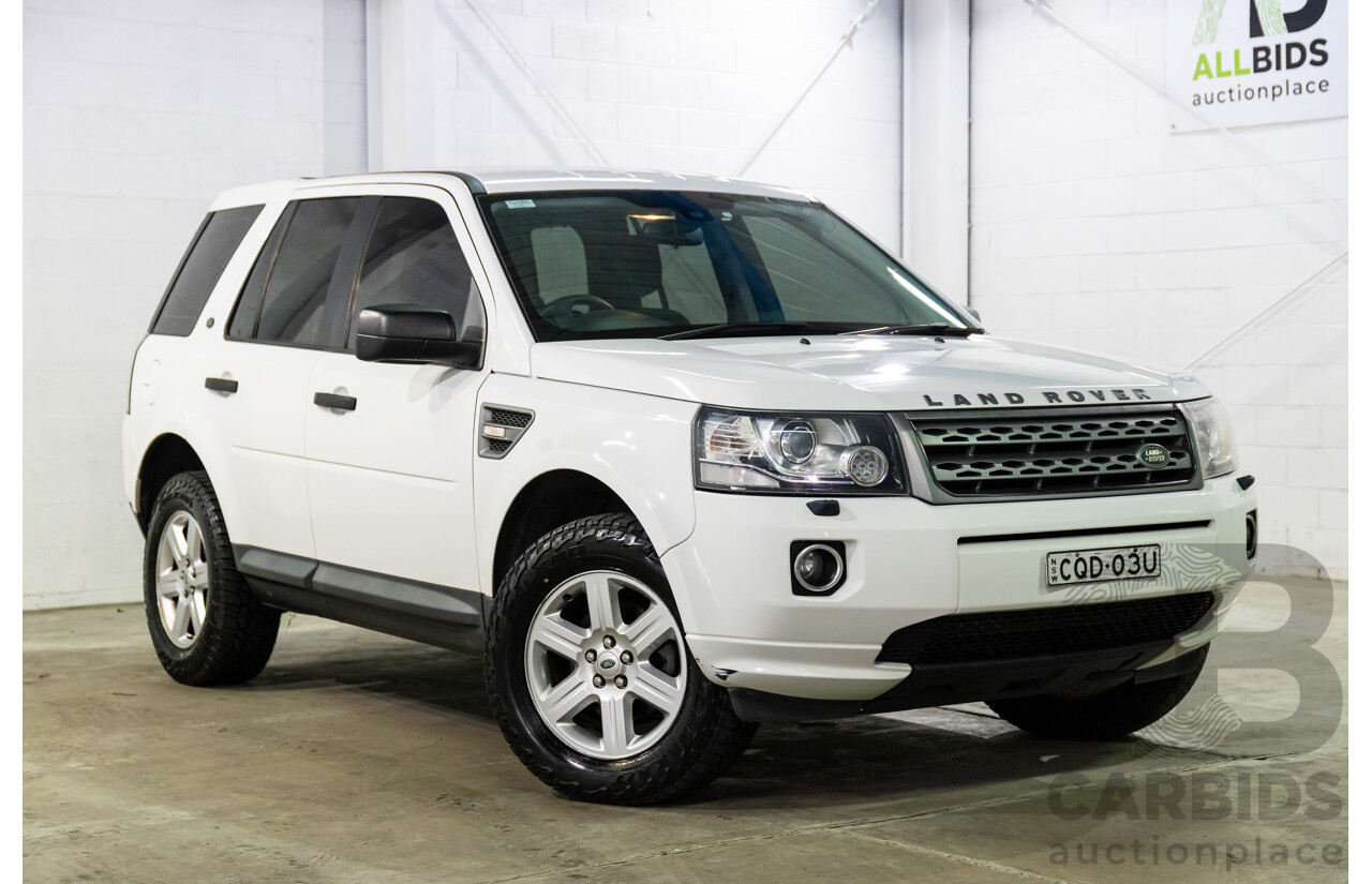 1/2014 Land Rover Freelander 2 TD4 (4x4) LF MY14 4d Wagon Fuji White Turbo Diesel 2.2L
