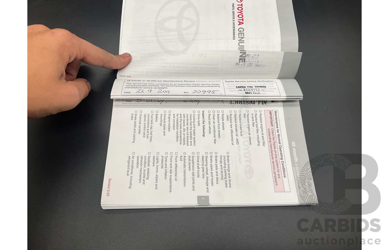 11/2009 Toyota Kluger Grande (4x4) GSU45R 4d Wagon Classic Silver Metallic V6 3.5L