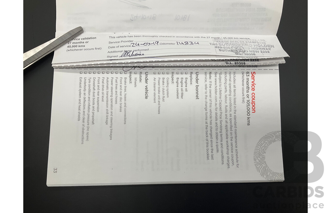 04/2017 Holden Calais V (RWD) VF II MY17 4d Sportwagon Regal Peacock Metallic V8 6.2L