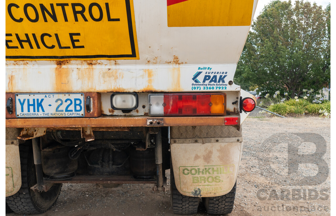10/2003 Hino GH1J 500 Series Medium Duty Garbage Truck (Dual Control) 2d Cab Chassis Silver Turbo Diesel 6cyl - Automatic