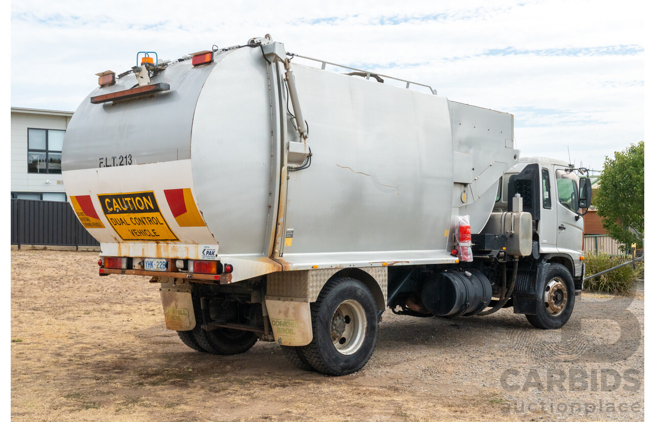 10/2003 Hino GH1J 500 Series Medium Duty Garbage Truck (Dual Control) 2d Cab Chassis Silver Turbo Diesel 6cyl - Automatic