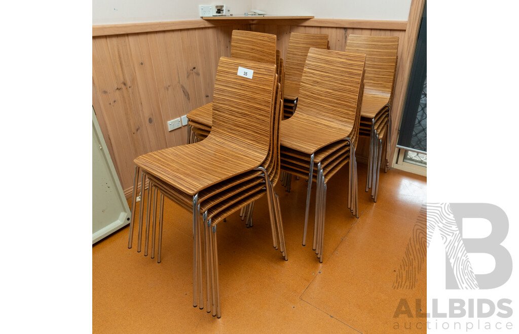 Plywood Cafe Chairs - Lot of 25