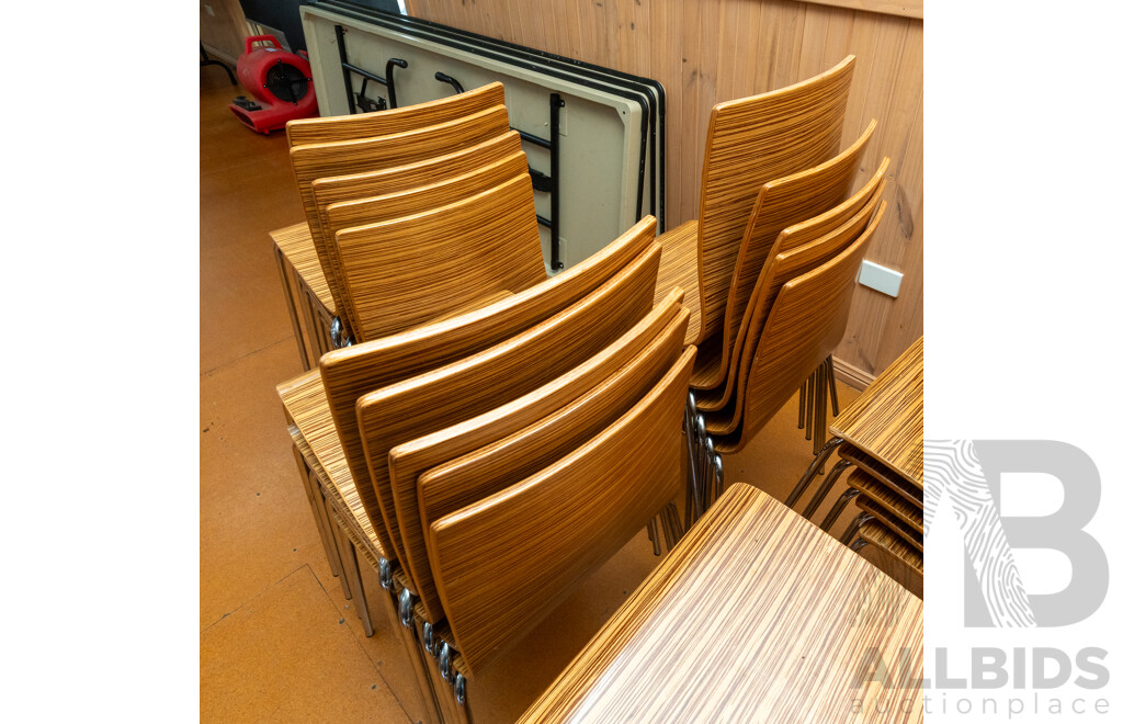 Plywood Cafe Chairs - Lot of 25
