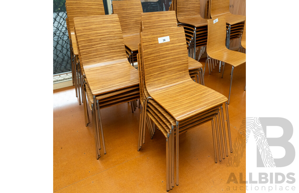 Plywood Cafe Chairs - Lot of 25