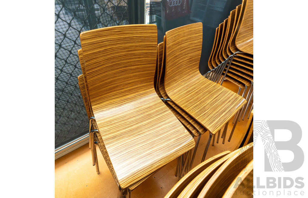 Plywood Cafe Chairs - Lot of 25