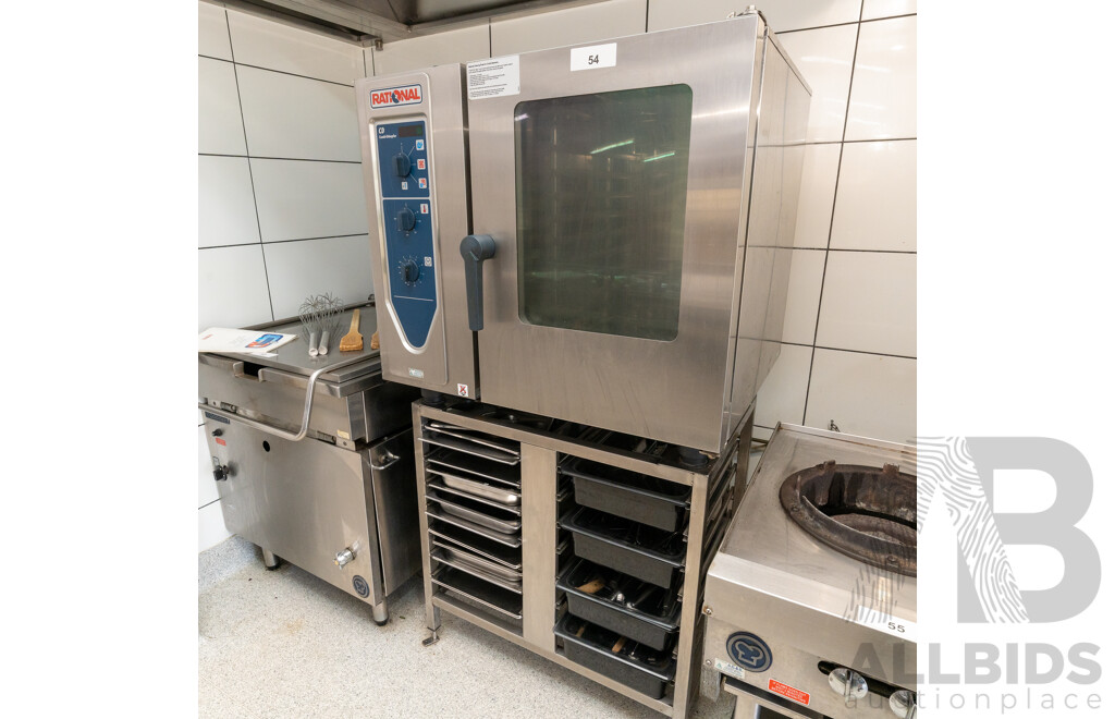 Rational Electric Combi Oven with Stand and Utensils