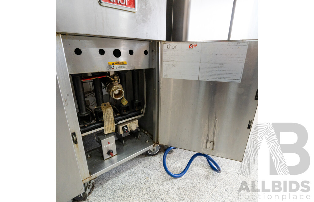 Goldstein Frymaster and Thor Natural Gas Single Bay Deep Fryer Combination Unit
