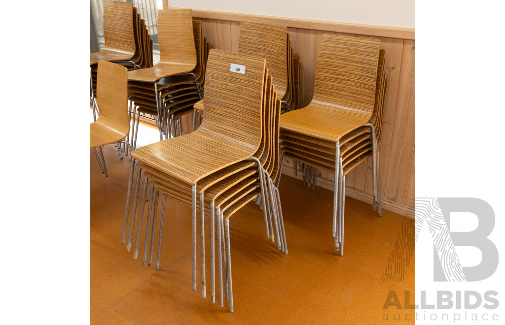 Plywood Cafe Chairs - Lot of 18