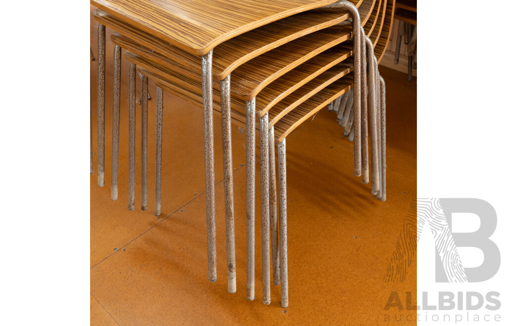 Plywood Cafe Chairs - Lot of 18