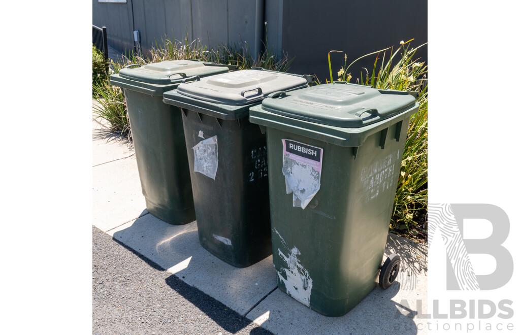 Nylex 240 Litre Wheelie Bins - Lot of Three