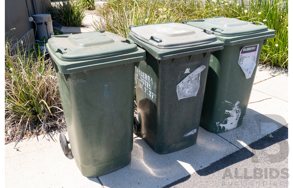 Nylex 240 Litre Wheelie Bins - Lot of Three