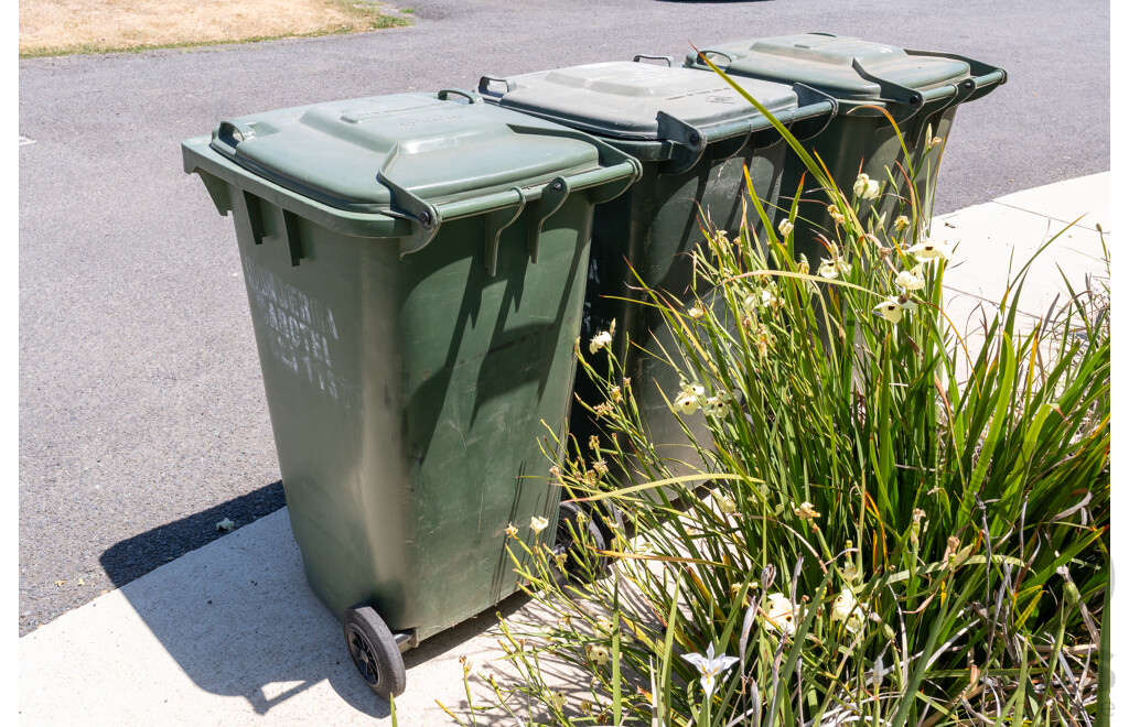 Nylex 240 Litre Wheelie Bins - Lot of Three