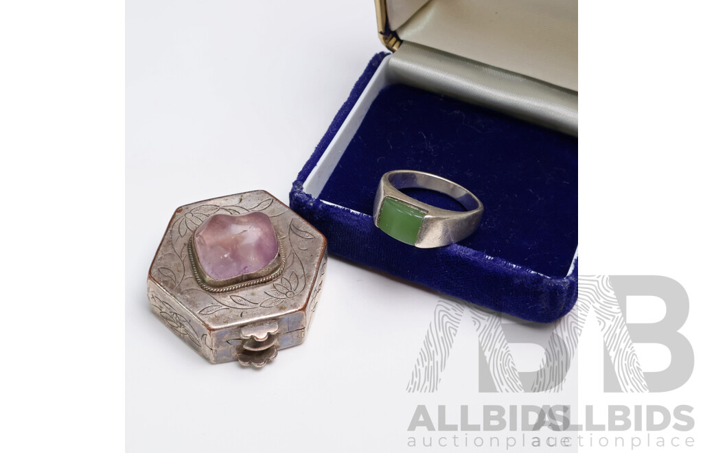 925 Sterling Silver Ring and Ring Case